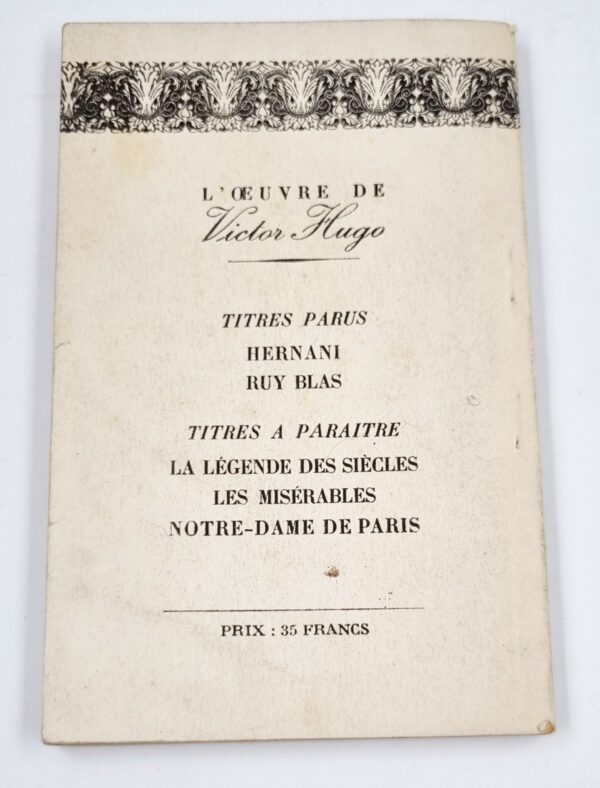 Victor Hugo: Hernani/ Fayard, 1948