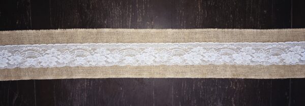 Lot de 2 Rubans dentelle et jute, nœuds à faire soi-même 15cm x 2.3m