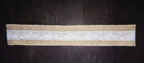 Lot de 2 Rubans dentelle et jute, nœuds à faire soi-même 15cm x 2.3m