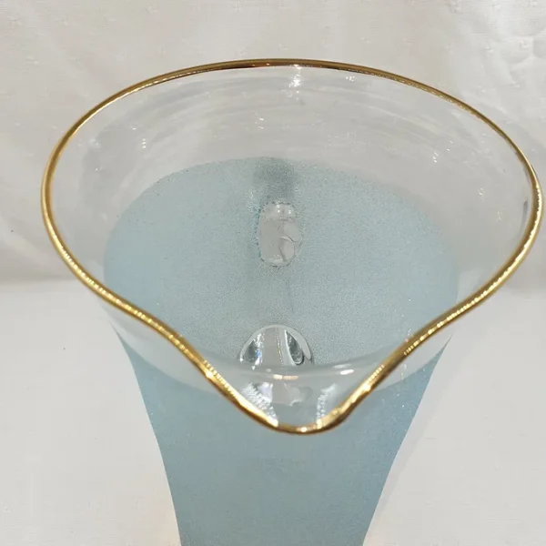 Pichet en verre givré avec dorures 1L5