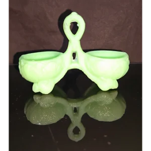 Saleron en verre opaline vert Mint