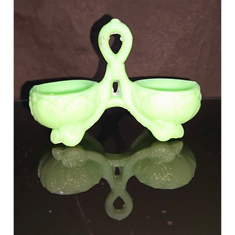 Saleron en verre opaline vert Mint