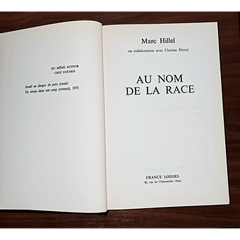 Marc Hillel Au nom de la race (1975)