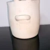 Cruche / pot / vase à oreilles en céramique blanche 21cmX16cm