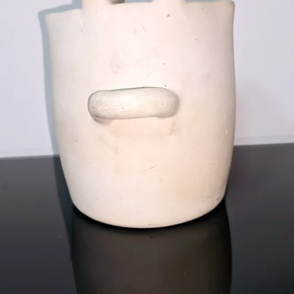 Cruche / pot / vase à oreilles en céramique blanche 21cmX16cm