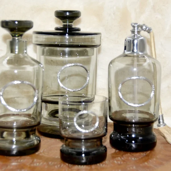 Set de salle de bain en verre fumé 4 Pièces