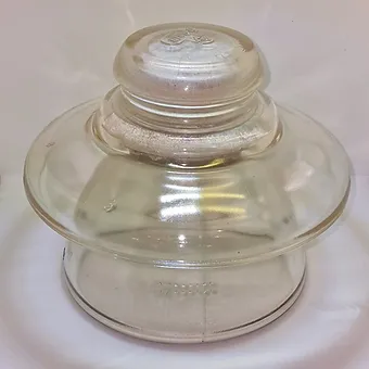 Ancien Isolateur électrique en verre épais blanc