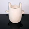 Cruche / pot / vase à oreilles en céramique blanche 21cmX16cm