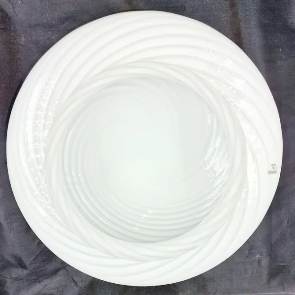 Plafonnier Vintage 1970 En Verre Murano Blanc 32 cm
