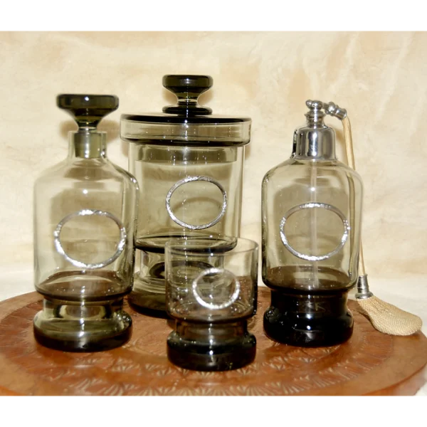 Set de salle de bain en verre fumé 4 Pièces