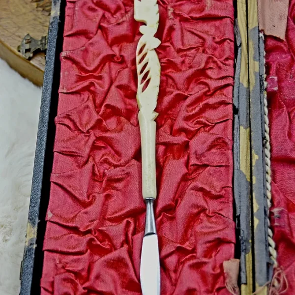 Set d'écriture / Accessoire de bureau en matière naturelle / os ou assimilé