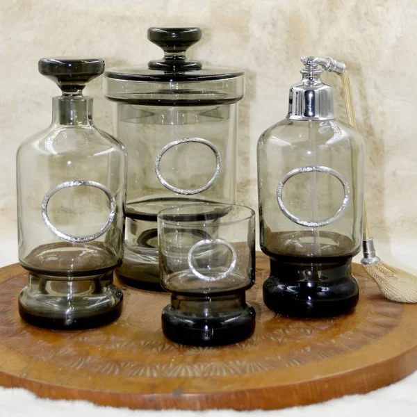 Set de salle de bain en verre fumé 4 Pièces