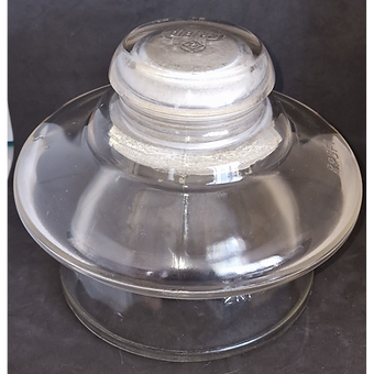 Ancien Isolateur électrique en verre épais blanc