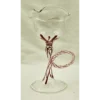 Verre en verre soufflé à pied Murano 16 cm de haut