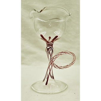 Verre en verre soufflé à pied Murano 16 cm de haut