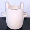 Cruche / pot / vase à oreilles en céramique blanche 21cmX16cm
