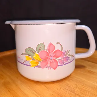 Pot à lait émaillé motif LIANE tout feux GSW 1L5