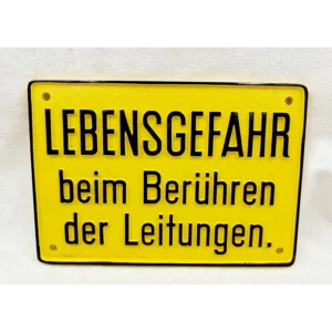 Plaque Signalétique Danger de Mort Allemande en Aluminium