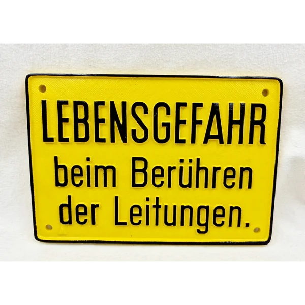 Plaque Signalétique Danger de Mort Allemande en Aluminium