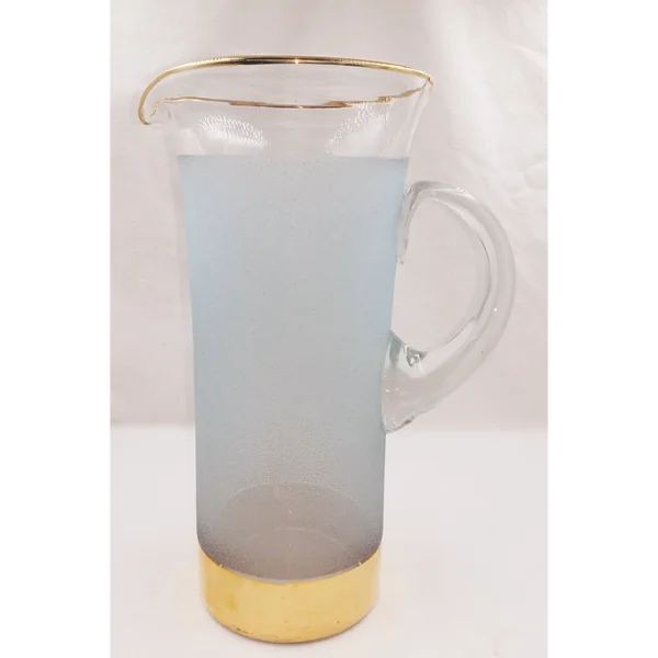 Pichet en verre givré avec dorures 1L5