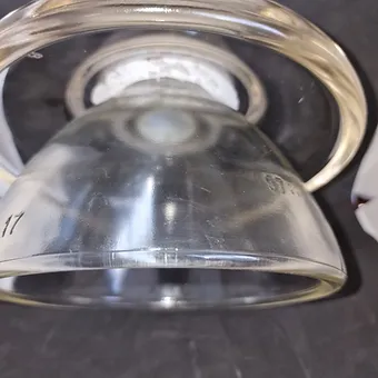 Ancien Isolateur électrique en verre épais blanc