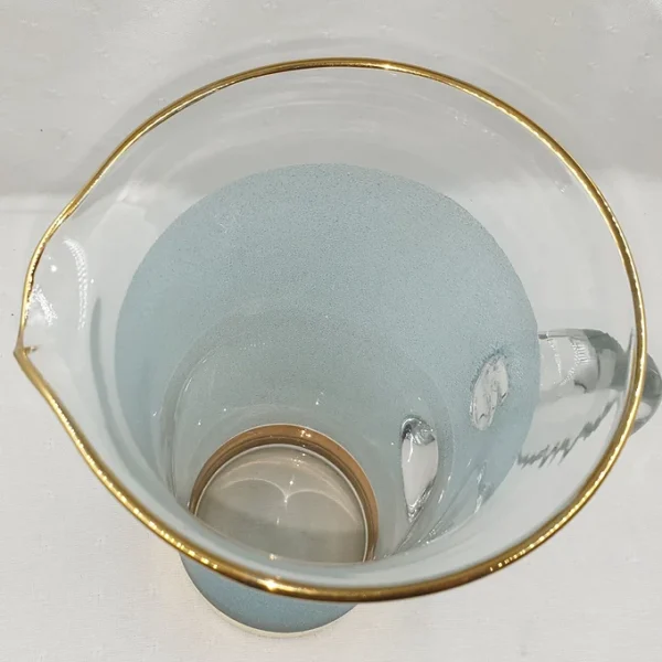 Pichet en verre givré avec dorures 1L5
