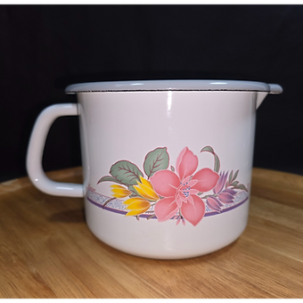 Pot à lait émaillé motif LIANE tout feux GSW 1L5