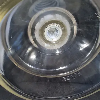 Ancien Isolateur électrique en verre épais blanc