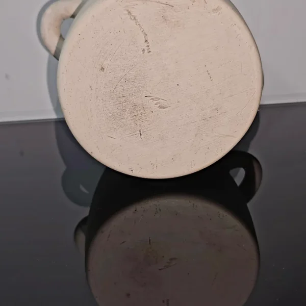 Cruche / pot / vase à oreilles en céramique blanche 21cmX16cm