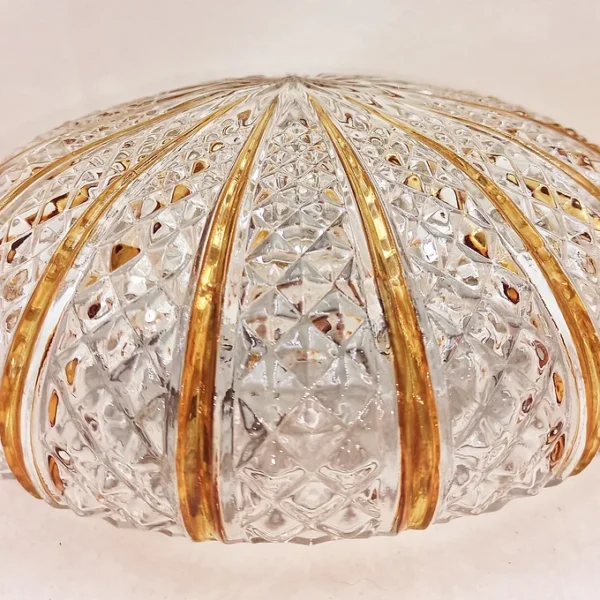 Plafonnier RZB en verre D24cm vintage Années 50