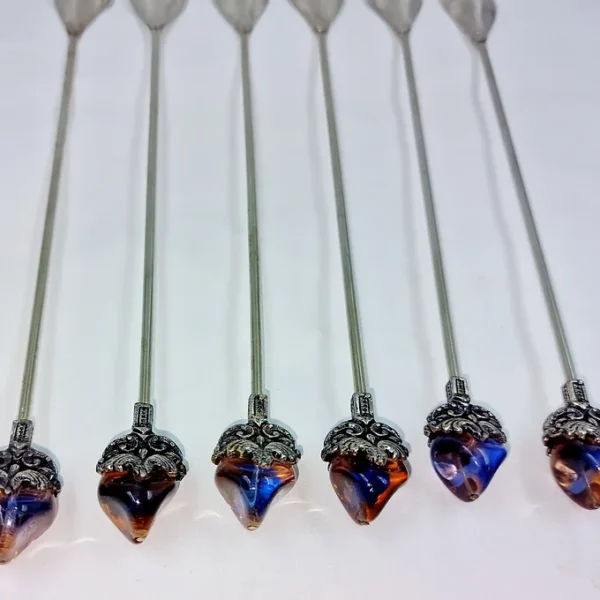 Set of 6 coffee/tea/ice cream/cocktail spoons... with a 23.5 cm resin handle