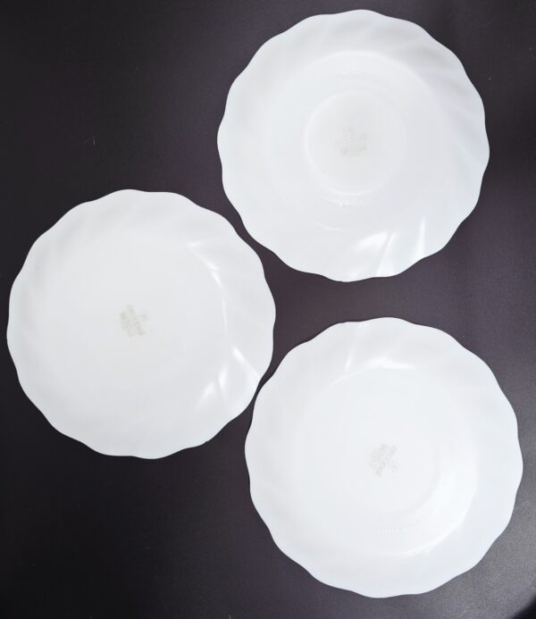 Lot 8 assiettes Arcopal 25 cm. Décor jardin gloriette.