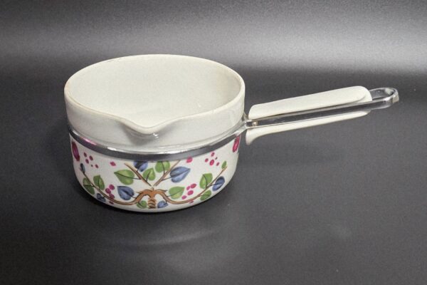 Casserole en aluminite Frugier Limoges N°1 Décor polychrome