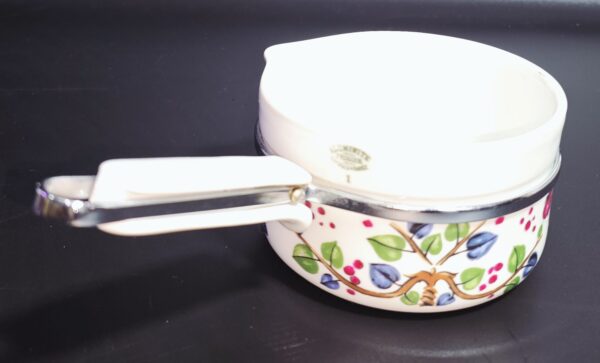 Casserole en aluminite Frugier Limoges N°1 Décor polychrome