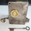 Ancienne Serrure 11.2X7.9X2.2X4.2cm + clé Marque LBL Lyon