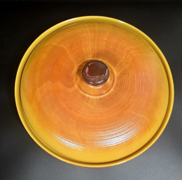 Cocotte Vintage ARCOPAL Volcan - Opaline Ambre Dégradé - France Années 70