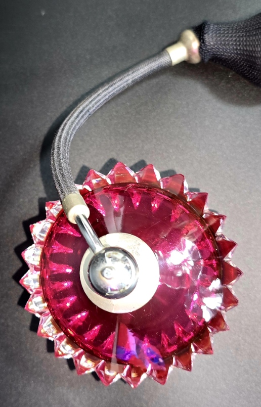 Ancien Vaporisateur de Parfum Cristal de Bohème Rouge Rubis 12cm - Style DAUM