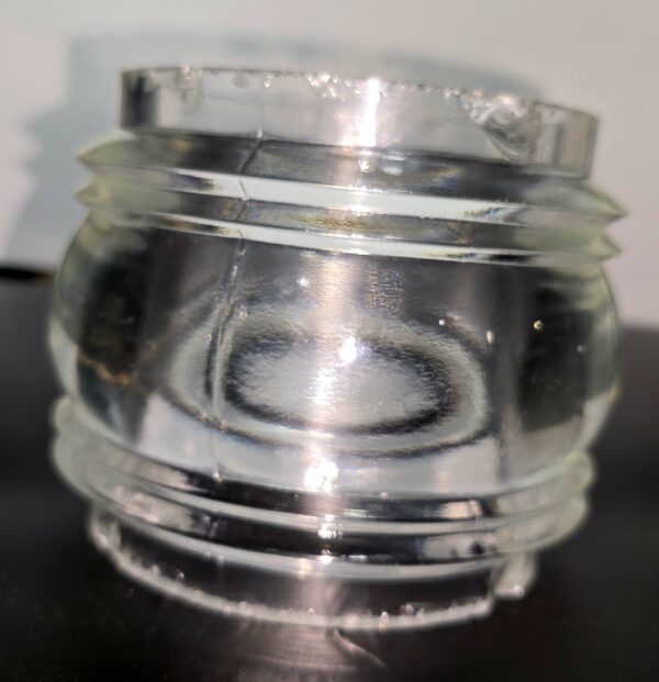 Isolateur de ligne électrique ancien en verre;10cm de haut X 12 de diamètre total.