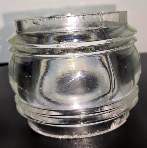 Isolateur de ligne électrique ancien en verre;10cm de haut X 12 de diamètre total.