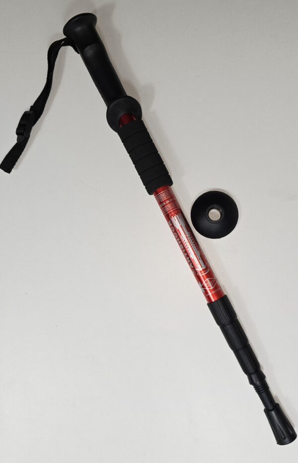Bâton de Marche Télescopique Rouge, Système Antichoc, Randonnée & Trekking