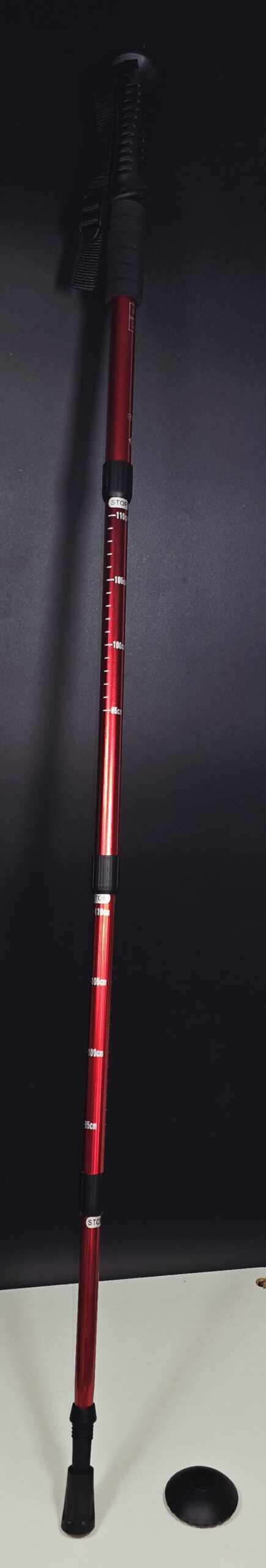Bâton de Marche Télescopique Rouge, Système Antichoc, Randonnée & Trekking