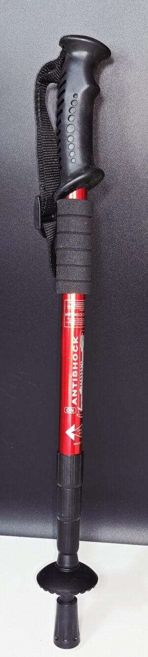 20260201_140446 Bâton de Marche Télescopique Rouge, Système Antichoc, Randonnée & Trekking