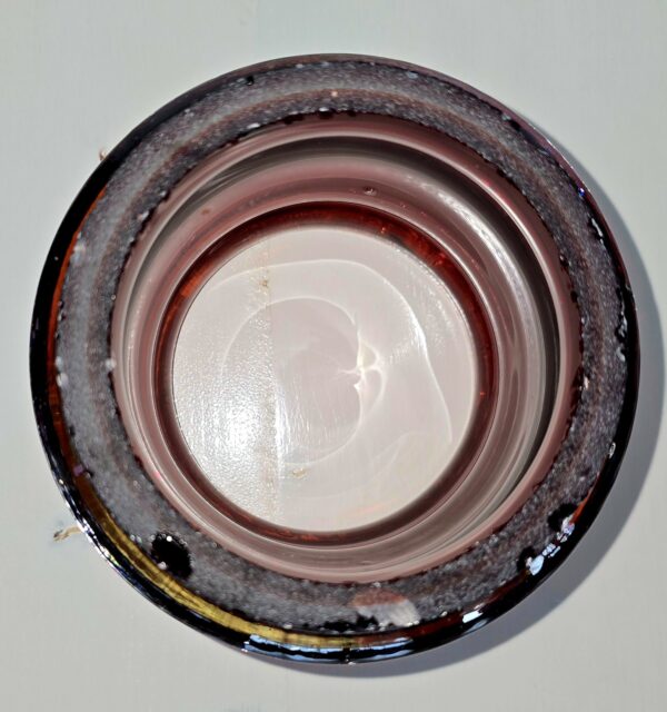 Rare Isolateur Ancien Verre Rouge Ambre (Amberina) Pièce de Collection Télégraphie/SNCF