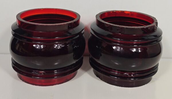 Isolateur Ancien Verre Rouge Sélénium / Rubis - Rare Couleur de Signalisation