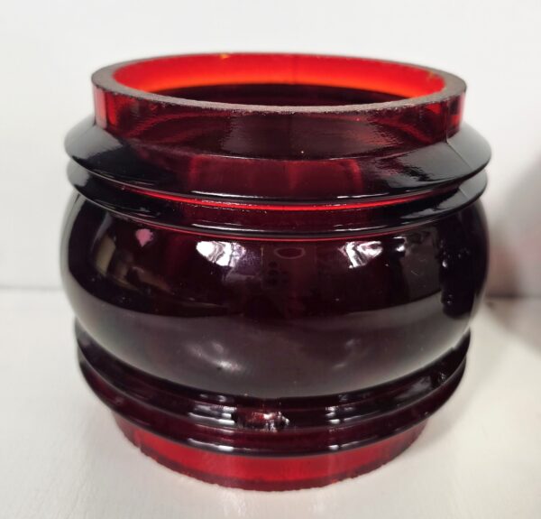 Isolateur Ancien Verre Rouge Sélénium / Rubis - Rare Couleur de Signalisation