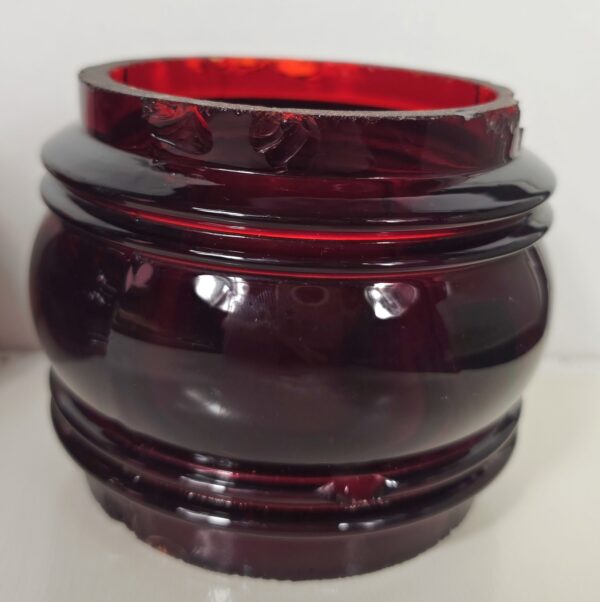 Isolateur Ancien Verre Rouge Sélénium / Rubis - Rare Couleur de Signalisation