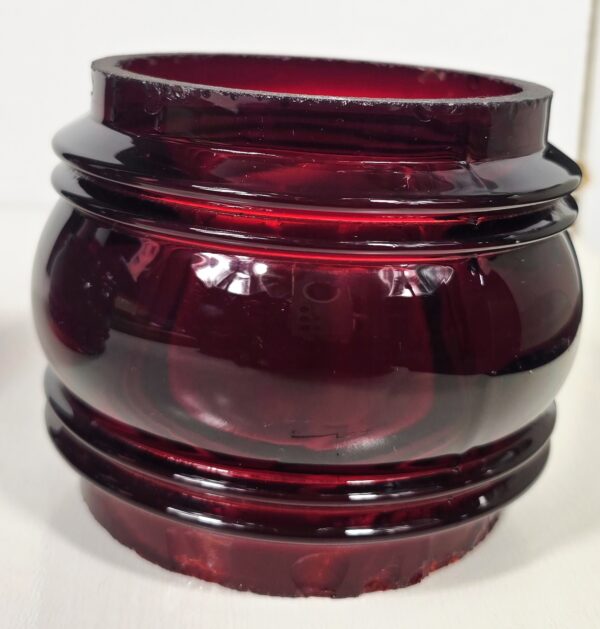 Isolateur Ancien Verre Rouge Sélénium / Rubis - Rare Couleur de Signalisation