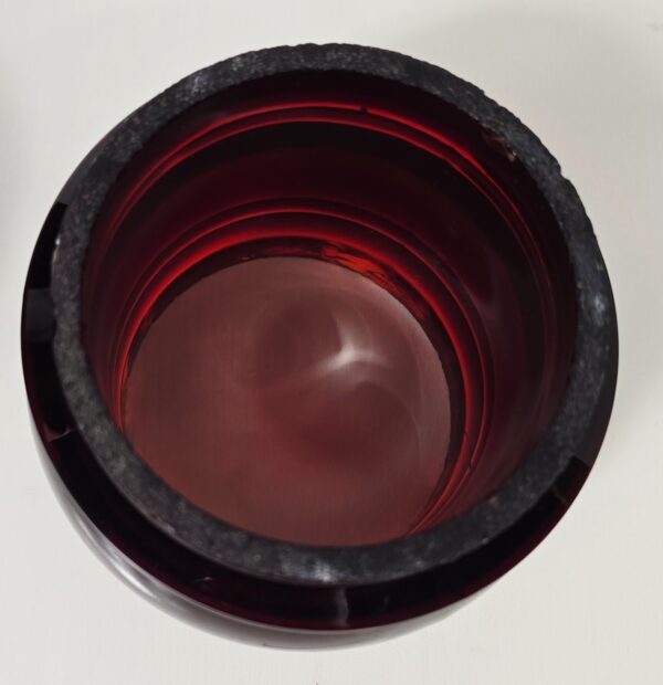 Isolateur Ancien Verre Rouge Sélénium / Rubis - Rare Couleur de Signalisation