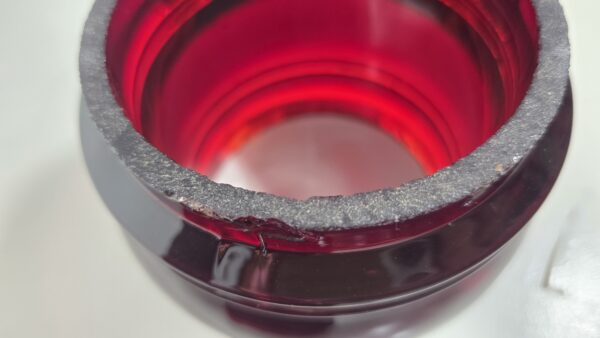 Isolateur Ancien Verre Rouge Sélénium / Rubis - Rare Couleur de Signalisation