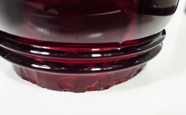 Isolateur Ancien Verre Rouge Sélénium / Rubis - Rare Couleur de Signalisation